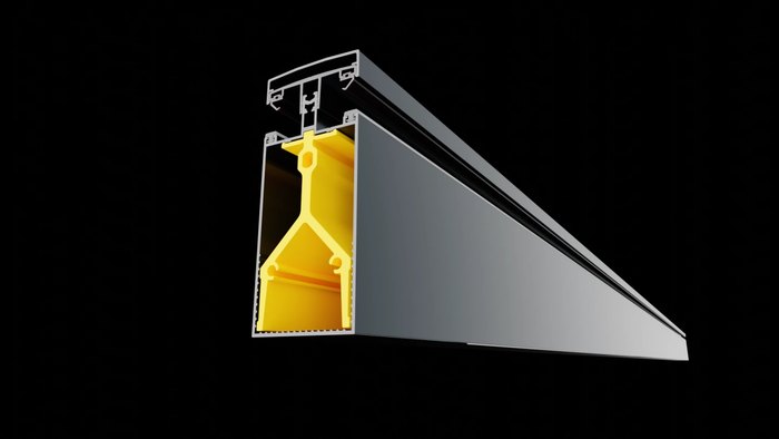 Coupe de la gouttière monobloc à cellules
